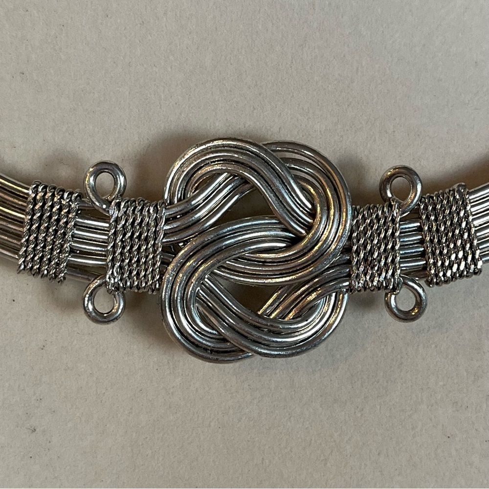 Silver Celtic Knot Choker Necklace - Picture 3 of 7